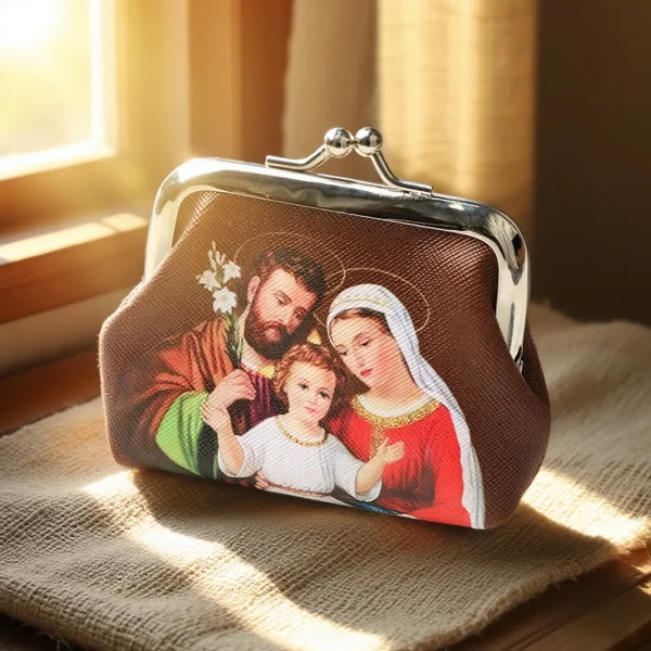 Catholic Virgin Mary Theme Jewelry Packaging Bags Rosary Storage Colorful Mini Bags Kiss-Lock Rosary Pouch Coin Purse Wh