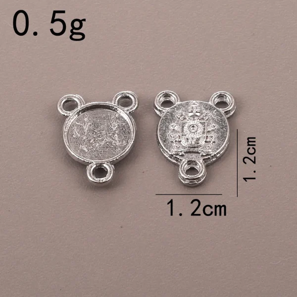 Catholic rosary accessories, oval three-hole pendant, vintage metal jewelry center connector wholesale