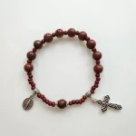 Catholic Bracelets Natural Stone Miyuki Beads Strand Bracelets Single Color Beaded Cross Charms Bracelet - Image 3