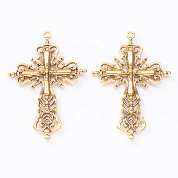 Jewelry Making Charms 63*42.5*4mm Religious Hollow Cross Retro Metal Zinc Alloy Jewelry Fashion Pendant Pendant Making