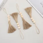 Hemp rope tassel European and American pastoral keychain decorative pendant retro decorative hanging ear factory direct sales - Image 5