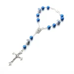 Wholesale Catholic Rosary Bracelet Prayer Fashion Cross Bracelet Gold Imitation Glass Pearl Handcrafted Curved Needle Bracelet - Image 4