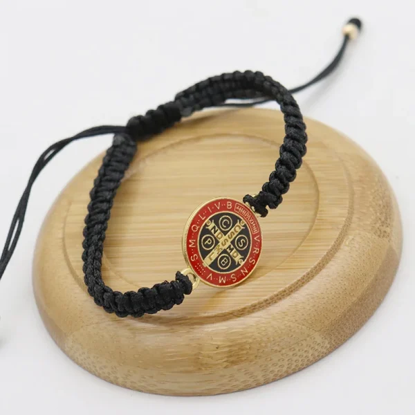 Catholicism Adjustable Woven Bracelet Cross Bracelets Men’s Women’s Saint Benedict Exorcism Medal Bracelet i