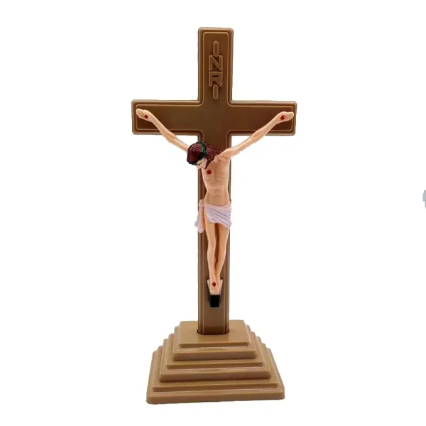 Mecrt Plastic Fluorescent Cross Ornaments Household Handicraft Luminous Jesus Catholic Christianity Gift