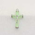 Catholic Jesus Cross Metal Crafts Crucifix Pendant Accessories Small Cylindrical Shape Luminous Green Luminous White Fluorescent - Image 6