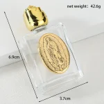 Mecrt Catholic Holy Water Bottle Rose Flower Crystal Glass Container Ornament New Hot Christmas Carved Design - Image 2