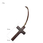 Vintage Handmade Double-layer Alloy Wood Cross Necklace for Women Men Long Pendant Sweater Chain Car Hanging N300 - Image 5