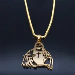 Mecrt 2023 New Stainless Steel Cross Pendant Necklace Men's and Women's Gold Chain Beads Pendant Titanium Steel Jewelry - Image 3