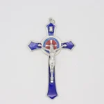 Mecrt Catholic Crucifix 11.5*7cm Metal Enamel Cross Jesus Christ Bitterness Religion Prayer Decoration Big Colorful Pendant Gift - Image 3