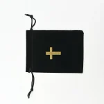 Storage for Prayer Beads Black Flannelette Bag Jewelry Gift Storage Rosary Bag Cross Jewelry Drawstring Pocket Rosary Pouch - Image 5