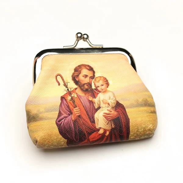 Catholic Virgin Mary Theme Jewelry Packaging Bags Rosary Storage Colorful Mini Bags Kiss-Lock Rosary Pouch Coin Purse Wh