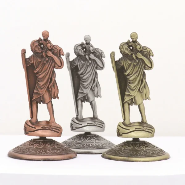Wholesale Home Office Decor Ornaments Car Metal Jewelry with Figurines of the patron Saint of Travelers Saint Christophe