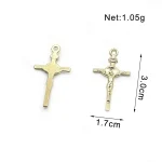 3*1.7cm Diy Accessories Religious Small Stainless Steel Gold Plated Jesus Crucifix Pendant - Image 5