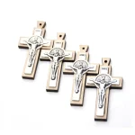 Mercy Religious Pendant, Wooden Alloy, Catholic Jerusalem Jesus Cross, 2.9*5.5cm, Zinc Alloy Crucifix - Image 2