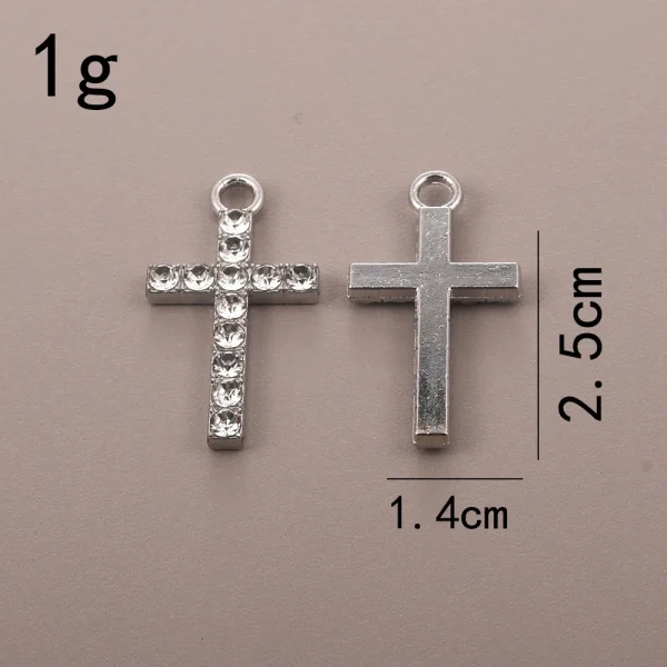 Simple Fashion Cross Alloy Inlaid Diamond Small Pendant DIY Bamboo Chain Sporty Unisex Necklace & Bracelet Accessori