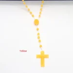 Cheap Multicolor Religious Jesus Plastic Rosary Easter Cross Luminous Necklace Christian Catholic Prayer Beads Gift - Image 4
