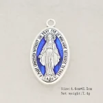 Blessed Virgin Mary Our Lady of Aparecida Oval Metal Christian Devotional DIY Catholic Religious Accessories Pendant - Image 3