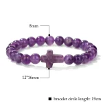 Winter Retro Cross Beads Bracelet Gem Versatile Multi-Color Pearl Beads Religious Style Trendy Gift for Bracelet - Image 5