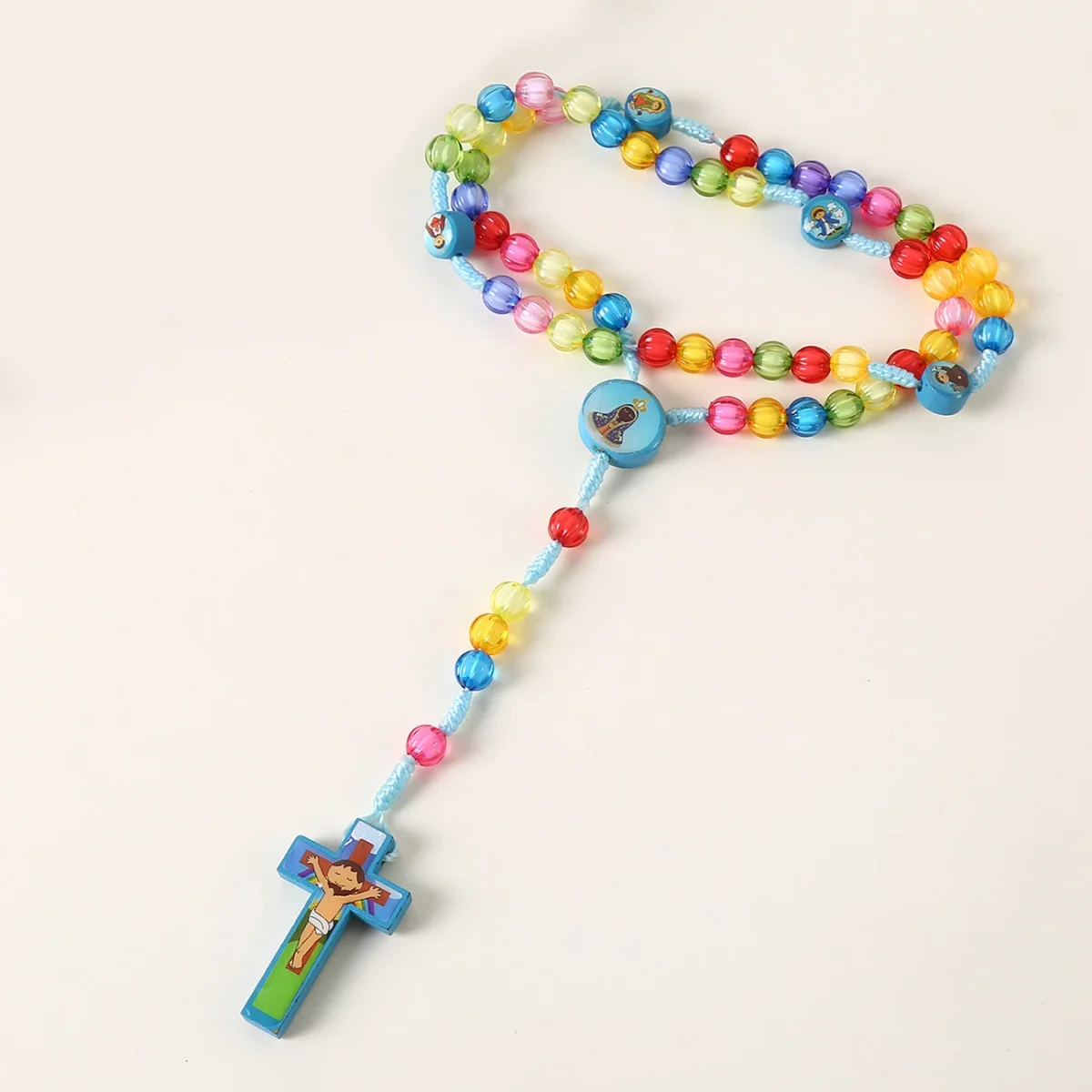 Rosary Beads Catholic Religious Children Necklace Christian Jesus Rosaries Holy Prayer Jewelry Knotted Rosary Supplies - Image 2