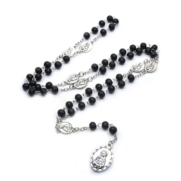 Mecrt Catholic Seven Sorrows Rosary Beads – Virgin Mary Bitter Prayer Necklace for Rose Devotion, Religious Jewelr