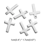Stainless Steel Mini Size Solid Polished Cross Pendant Religious Cross Charms for Necklace Earring Bracelet Jewelry Making - Image 6