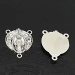 Mecrt Religious Catholic Durable Alloy Rosary Connector Accessory Vintage Silver Maria Pendant Necklace Hanging Source - Image 3