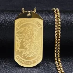 Mecrt Archangel Saint Michael Necklace Stainless Steel Rectangle Religious Pendant Necklaces Saint Shield Necklace for Men Gifts