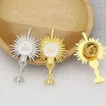 JHS Holy Light Alloy Plating Brooch Button Clothing Accessories Cufflinks Hat Decorative Fun Creative Jewelry Waist Pin