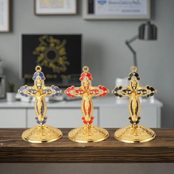 Catholic Jesus Cross Crucifix Creative Metal Cross Crucifix Catholic Jesus Desktop DecorationsOrnaments Home Metal Craft
