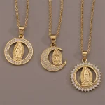 Religious Jewelry 18K Gold Plated CZ Virgin Mary Pendant Necklace Birthday Wedding Necklace Gifts for Women - Image 6