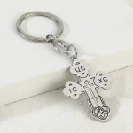 Russian Orthodox Cross Pendant Keychain Gold Plated Alloy Jesus Jewelry for Religious Weddings Parties and Gifts - Image 6