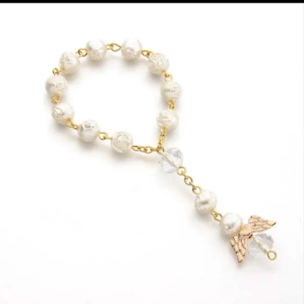 Baby Baptism Rose Rosary Beads Communion Gift Wedding Return Finger Chain Party Gift