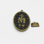 Custom Colorful Plated Metal Gold Silver Virgin Mary Cross with Stand Religious Decoration Gift - Image 3