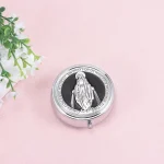 Wholesale Metal Rosary Bead Boxes, Colorful Virgin Mary Themed Small Jewelry Boxes - Image 4