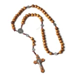 Catholic Rosary Beads Vintage Rosary Cross Wood 3Colors 10mm Religious Handmade Pendant Jesus Gifts Wholesale - Image 2