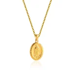 Our Lady of Guadalupe Pendant Necklace Stainless Steel Titanium with Diamond Link Chain for Daily Wear Anniversary - Image 5