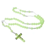 Catholic Rosary Noctilucent Bead Christian Cross Necklace 8mm Glowing Prayer Church Jesus Pendant Jewelry Easter Gifts - Image 5