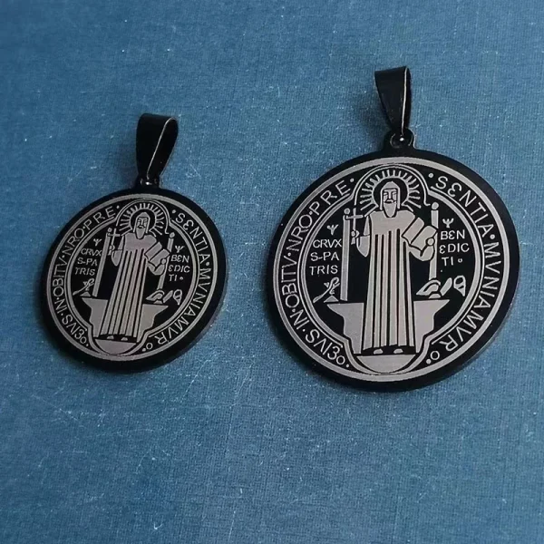 Stainless Steel St Benedict Medal Jesus Pendants for Women MenJewelry Medallion Catholic Exorcism Artifacts
