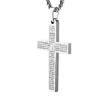 Igh Polished Stainless Steel Unisex Vintage Strand Statement Necklace Plated with 18K Gold Bible Scripture Cross Pendant Jewelry - Image 3