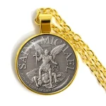 Hot Sale Archangel Saint Michael Catholicism Cross Pendant Necklace Link Chain Zinc Alloy Catholic Pendant Gift - Image 2