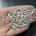 Alloy Electroplated Imitation Gold Silver Plant Pattern Tassel Pendant Earrings Hanging Ornaments Jewelry Bracelet Beads DIY - Image 5