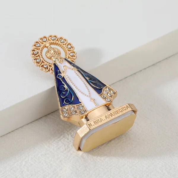 Mecrt Religious Ornament Desktop Decoration Gold Plated Nossa Senhora Aparecida Pin Our Lady Aparecida Nossa Senhora Apa