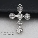 Catholic Jewelry 5.7*3.9cm St Benedict Medal DIY Cross Accessories Pendant for Necklace Wholesale - Image 3