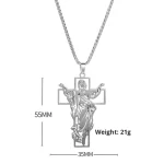 Cross Jesus Vintage Hip-Hop Stainless Steel Crucifix Pendant Trendy Hollow Niche Titanium Steel Necklace for Men Wholesale - Image 5