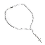 Rosary for Kids Wooden Bead Children's Cross Necklace Prayer Baptism pink Prayer Beads Jewelry Wholesale - Image 4