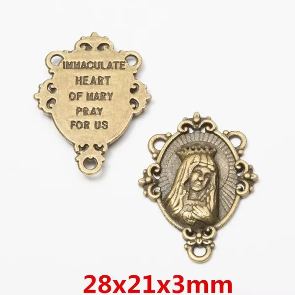 High Quality Many Design Antique Cooper Medal Blessed Mary Rosary Centerpiece