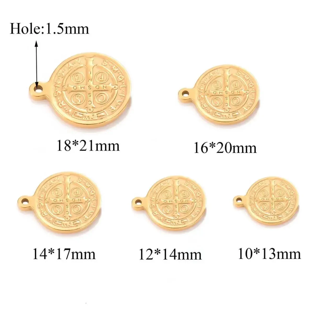 Stainless Steel Round Crosses Jesus Pendants DIY Necklace Bracelet Earring Keychain Jewelry Making Accessories - Image 4