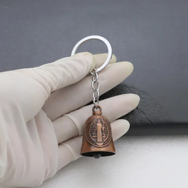 Vintage Small Metal Bell Guadalupe Pendant for Car Bag Decoration Jewelry Keychain Accessories