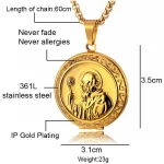 Mecrt Vintage Holy San Benito Medal Pendant Jesus Gold Stainless Steel Can Open Photo Frame Pendants Necklaces Religious Jewelry - Image 6