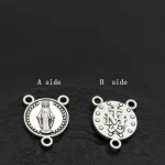 Mecrt Catholic Rosary Connector Accessory Retro Silver Three-Way Pendant Maria Style Religious Rosary Necklace Accessories - Image 2